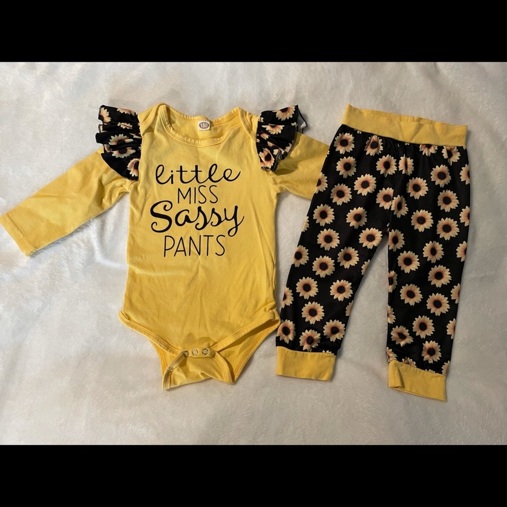 2T/3T Baby Girls Sunflower outfit